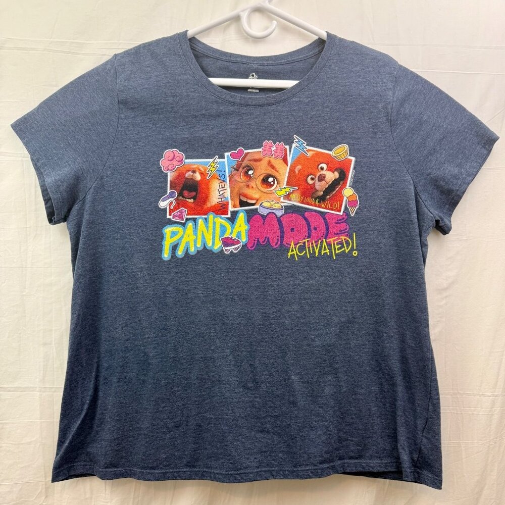 Disney Pixar Turning Red Panda Mode Activated Tee Women XXL Blue